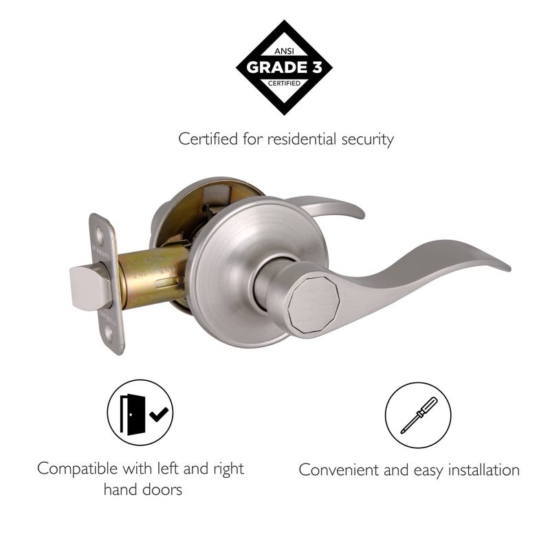 Design House 700484 Springdale Passage Hall and Closet Door Lever Satin Nickel, 1 Count (Pack of 1) - Image 3